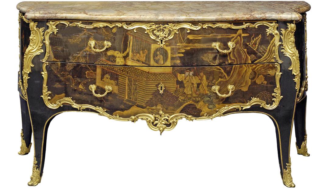 Pierre Macret, commode de la collection Lepic à panneaux de laque chinois, vers 1750. Collection privée. 