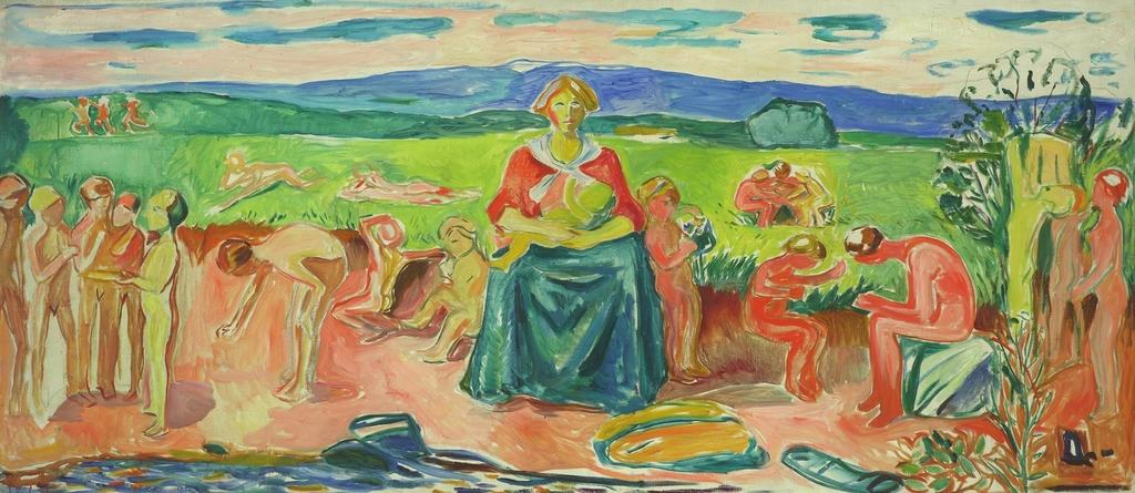 Alma Mater, 1929. Huile sur toile, 91,5 x 198,5 cm. Oslo, Munchmuseet. 