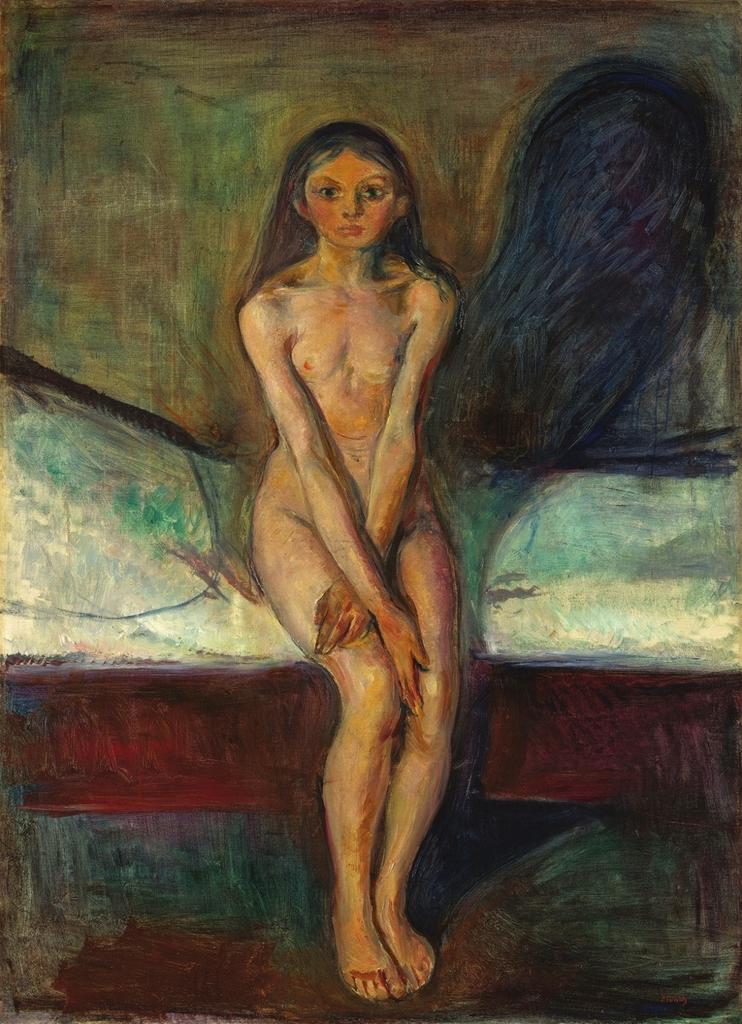 Edvard Munch, Puberté, 1894. Huile sur toile, 151,5 x 110 cm. Oslo, Nationalmuseum.