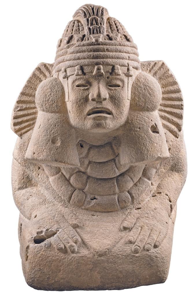 Femme assise sur ses talons. 900-1521, Tuxpan, état du Veracruz, Mexique. Grès.