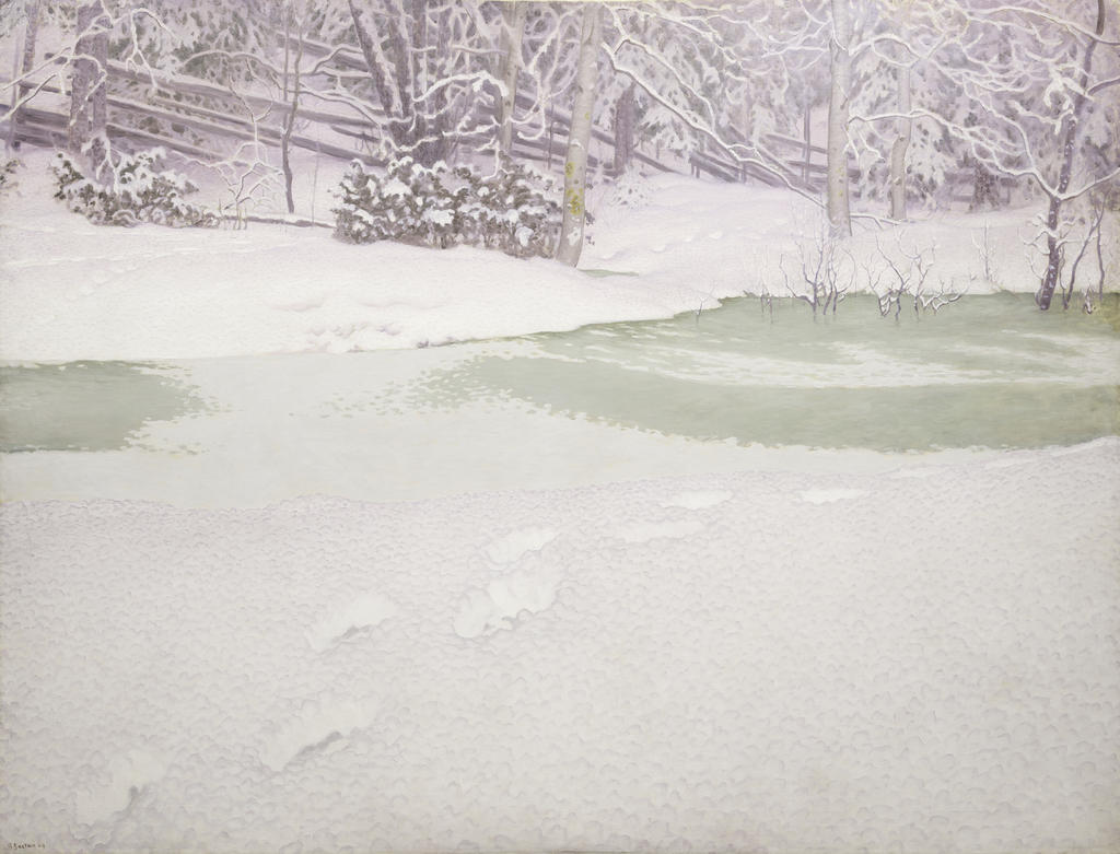 Gustaf Fjæstad (1868-1948), Neige fraîchement tombée, 1909. Huile sur toile, 191 x 250 cm. Vienne, Belvedere.