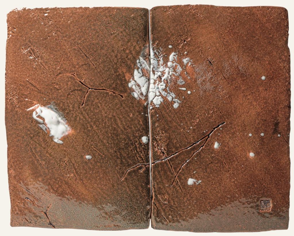 Haguiko, Shigouré (la pluie de début d’hiver), diptyque. Céramique, 36 x 23 cm (chacun). 