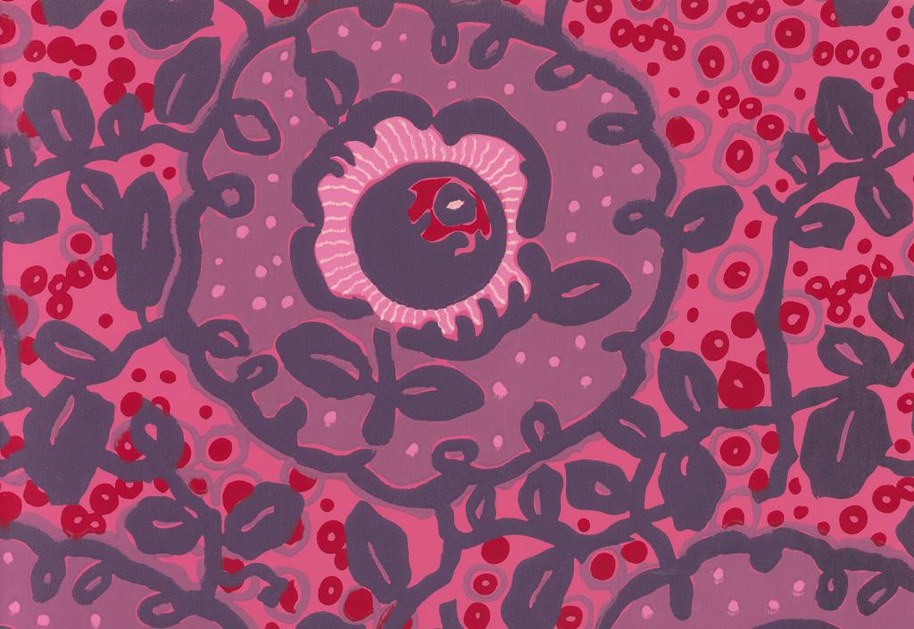 Jacques-Émile Ruhlmann pour la Société française des papiers peints, échantillon de papier peint à motif répétitif, 1928-30. Papier, impression au cylindre.