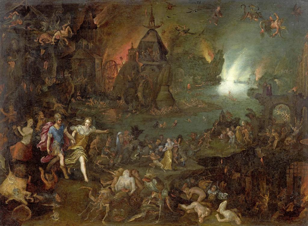 Jan Brueghel l’Ancien, Enée et la Sibylle aux Enfers. Huile sur cuivre, 26,5 x 35,5 cm. Estimé : 250 000/350 000 €.