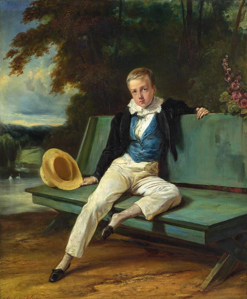 Joseph Nicolas Robert-Fleury (1822-1891), Portrait d’Henri d’Orléans, duc d’Aumale, à l’âge de 9 ans, 1831. Huile sur toile, 61 x 51 cm. Chantilly, château de Chantilly, inv. PE 452.