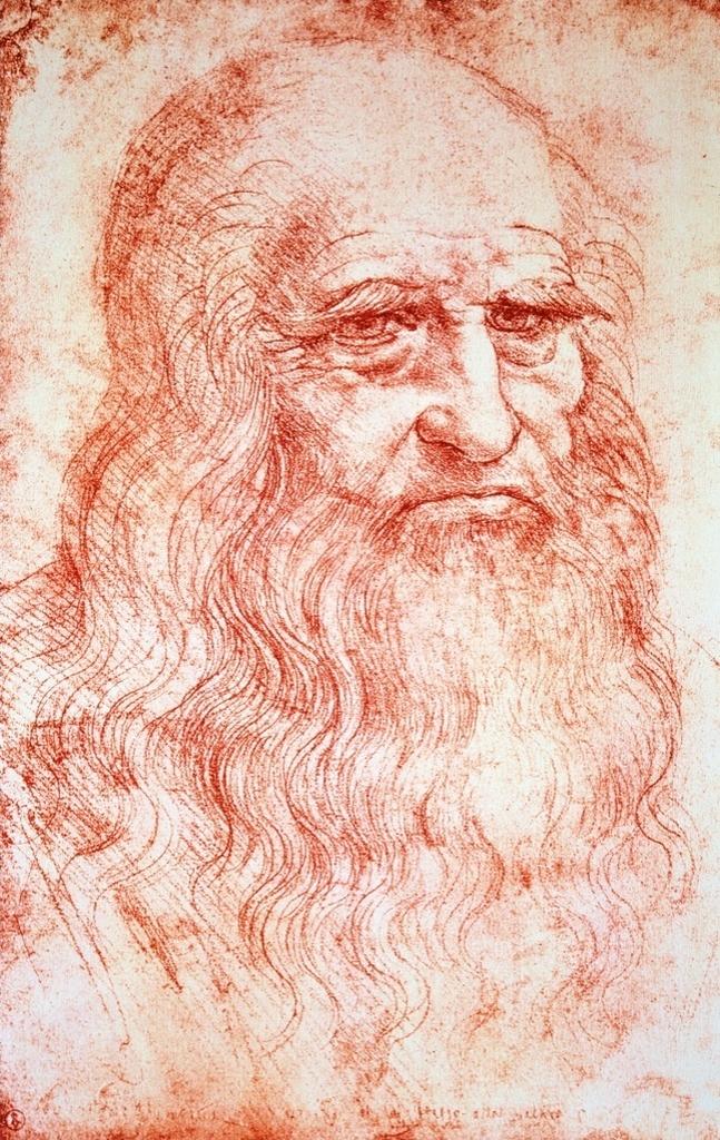 Léonard de Vinci, Autoportrait, vers 1516. Dessin à la sanguine.