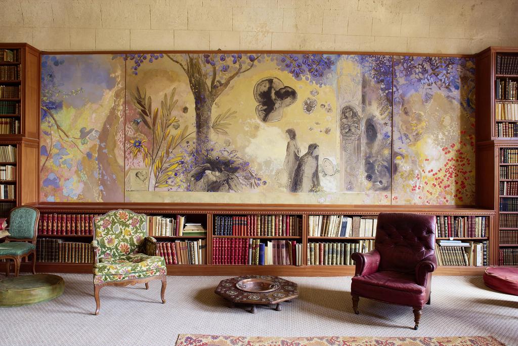 Odilon Redon, La Nuit. Huile sur toile, 200 x 650 cm. Bibliothèque de Fontfroide. 