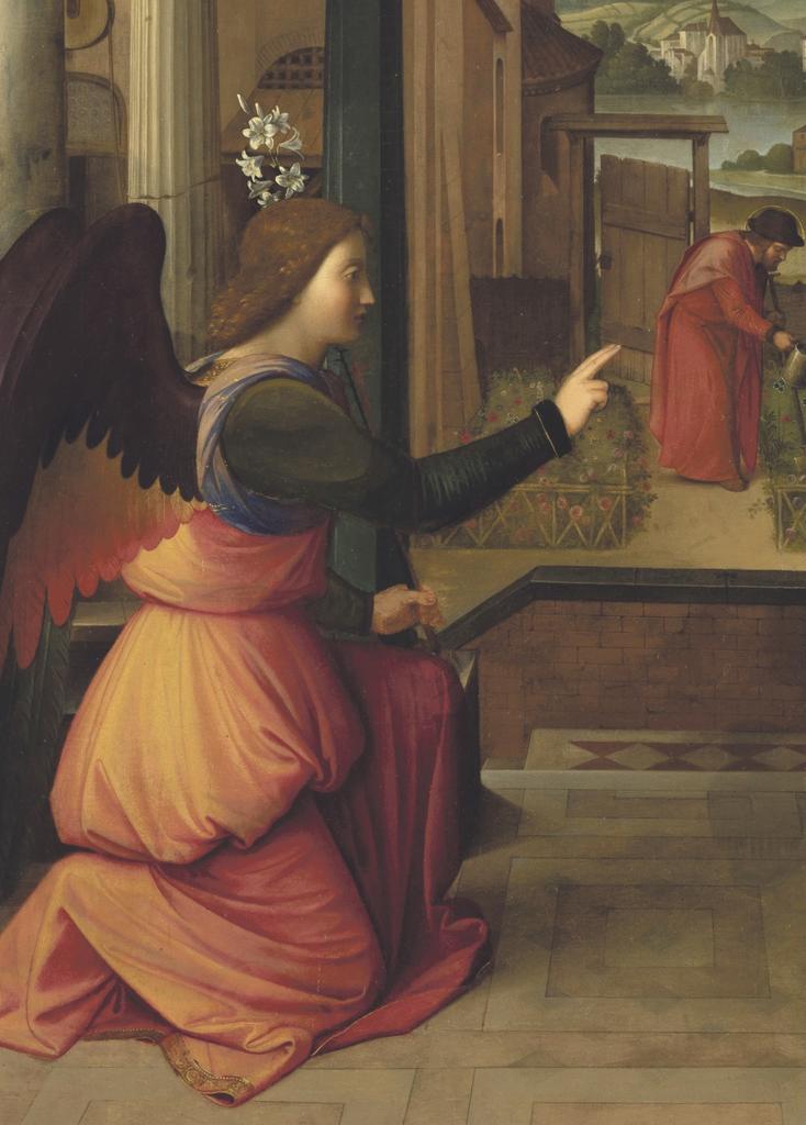 Johann Friedrich Overbeck (1789-1869), L'Annonciation (détail), 1820. Huile sur toile, 79 x 51,50 cm. Paris, département des Peintures du musée du Louvre. Vente Paris, Tajan, le 27 mars 2025. Estimé : 100 000/150 000 €. Adjugé : 131 200 € (frais inclus).