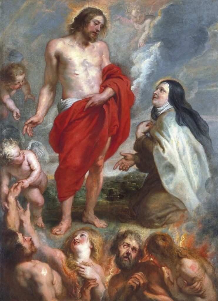 Pierre Paul Rubens, Sainte Thérèse d’Ávila intercédant pour Bernardino de Mendoza au Purgatoire, 1630-1635. Huile sur toile, 138 x 178 cm. Anvers, Musée royal des beaux-arts.