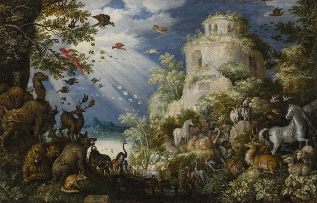 Roelandt Savery (1576/1578-1639), Orphée charmant les animaux, 1625. Huile sur toile, 55 x 85 cm. Prague, Národní galerie Praha.