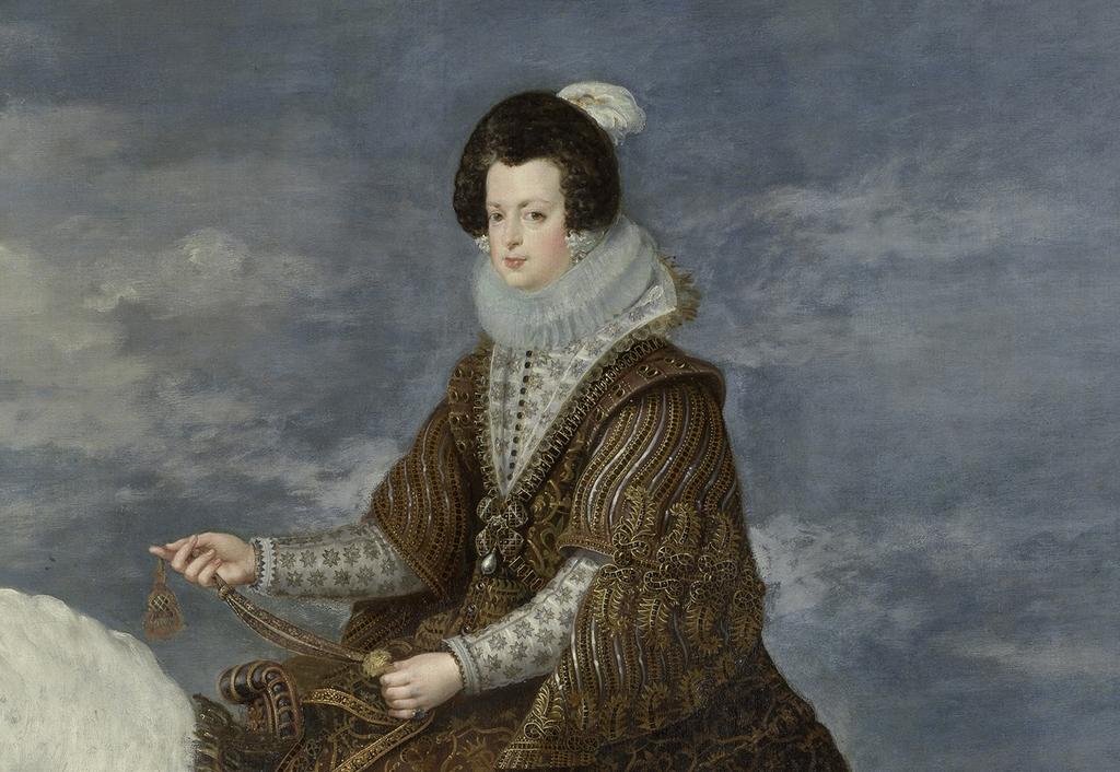 Diego Velázquez (1599-1660), La Reine Isabelle de Bourbon à cheval, vers 1635 (détail). Huile sur toile, 301 x 314 cm. Madrid, musée national du Prado. 