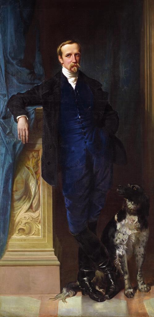 Victor Louis Mottez (1809-1897), Henri d’Orléans, duc d’Aumale à Claremont, 1849-1850. Huile sur toile, 224 x 117,5 cm. Chantilly, château de Chantilly, inv. PE 496.