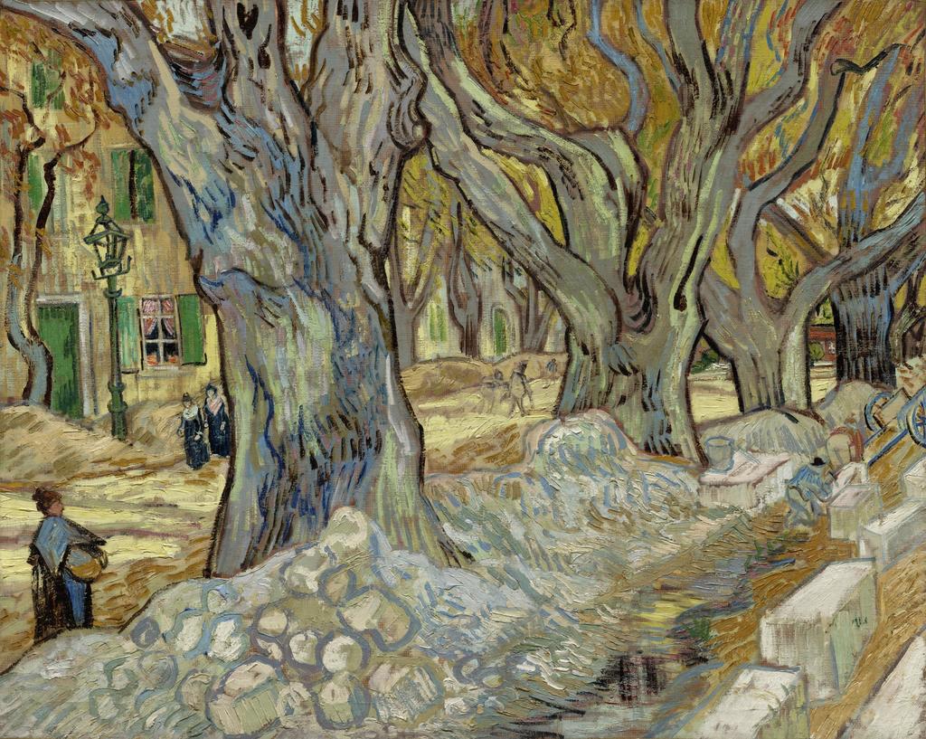 Vincent van Gogh (1853-1890), Les grands platanes (Travailleurs de la route à Saint-Rémy), 1889. Huile sur toile, 104,5 x 124,5 cm. Cleveland Museum of Art. 
