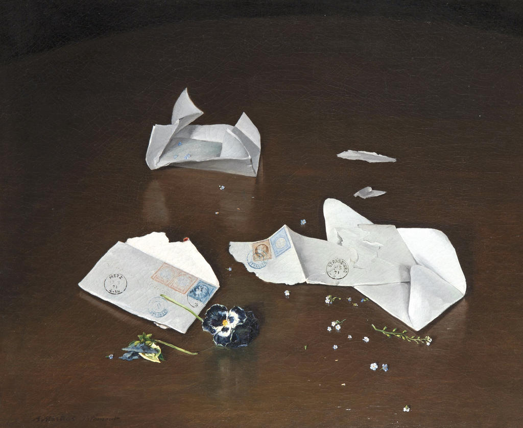 Adolphe Martial Potémont, Les Lettres d’Alsace-Lorraine, 1871-1872. Huile sur toile, 49,7 x 60,8 cm. Pau, musée des Beaux-Arts. 