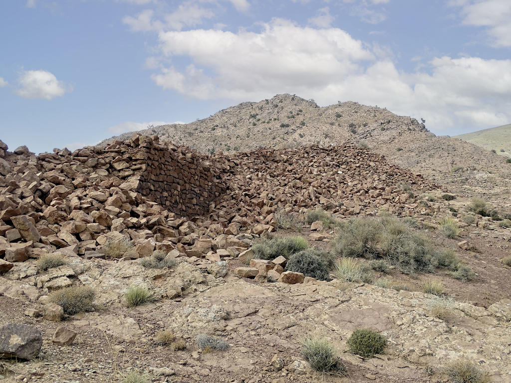 Muraille orientale de Tinmal, courtine 19, après le séisme de septembre 2023.