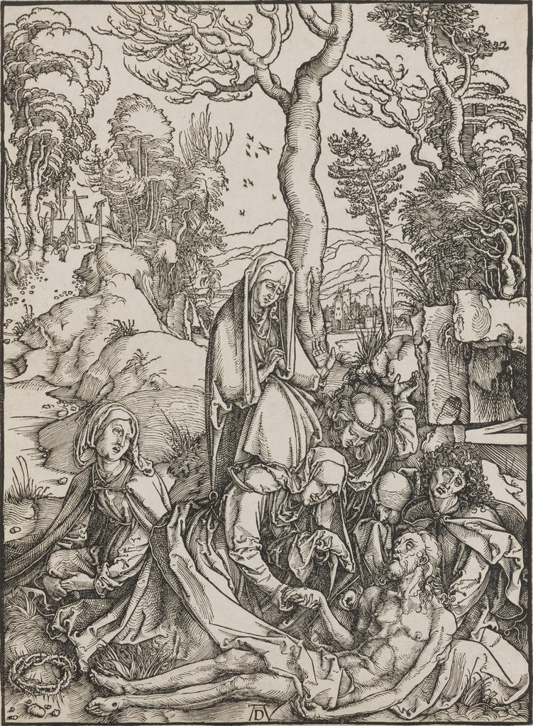 Albrecht Dürer (1471-1528), La Déploration sur le Christ mort (vers 1498-1499), bois gravé, estimé entre 4 000 et 5 000 €. Vente Ader du 28 mai 2025. Expert : Hélène Bonafous-Murat. 