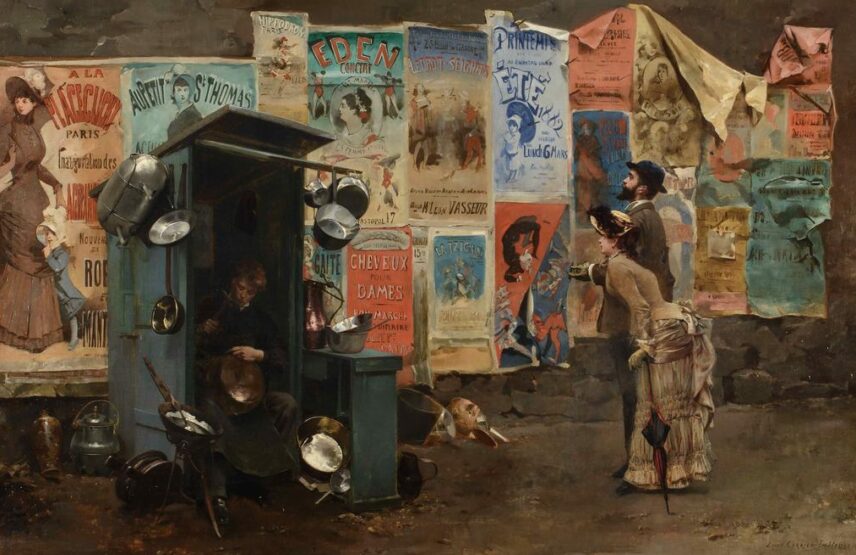 Louis-Robert Carrier-Belleuse (1848-1913), L’Étameur, 1882. Huile sur toile, 64,8 x 97,8 cm. Collection particulière.