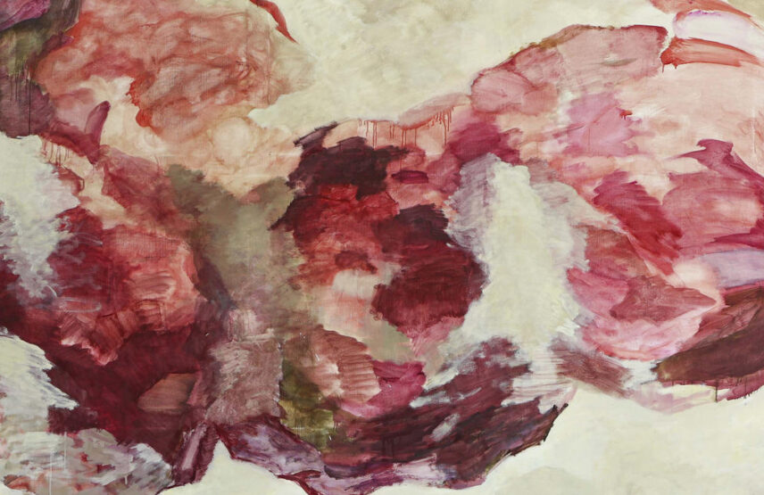 Yu Jen-chih, Dédicace / Widmung (détail), huile sur toile, 2021-2023, 200 x 600 cm (triptyque).