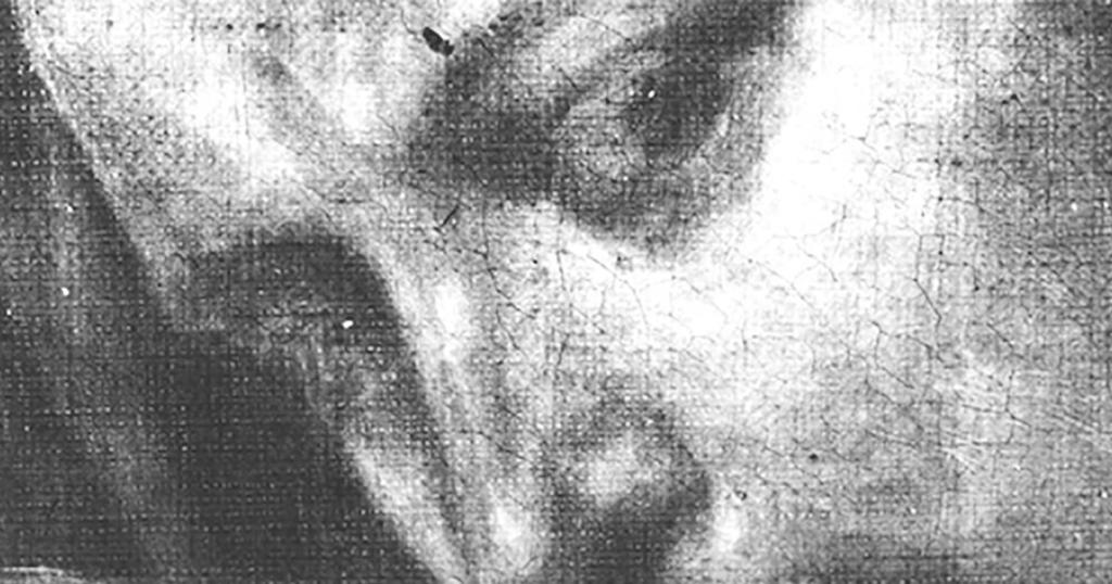 Détail du regard de Judith à la radiographie.