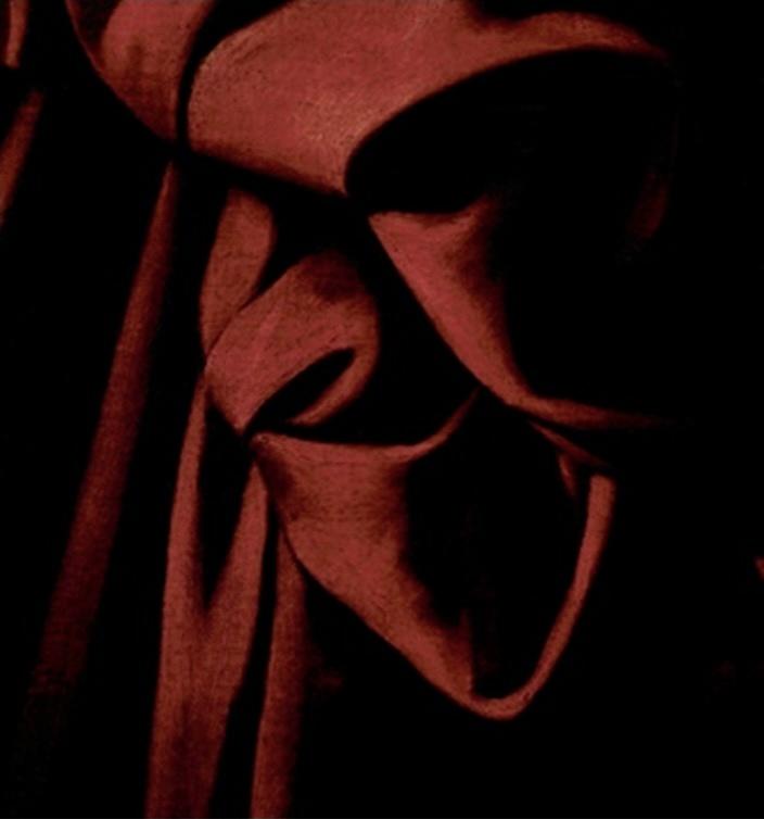 Détail de la draperie dans le tableau de Toulouse.