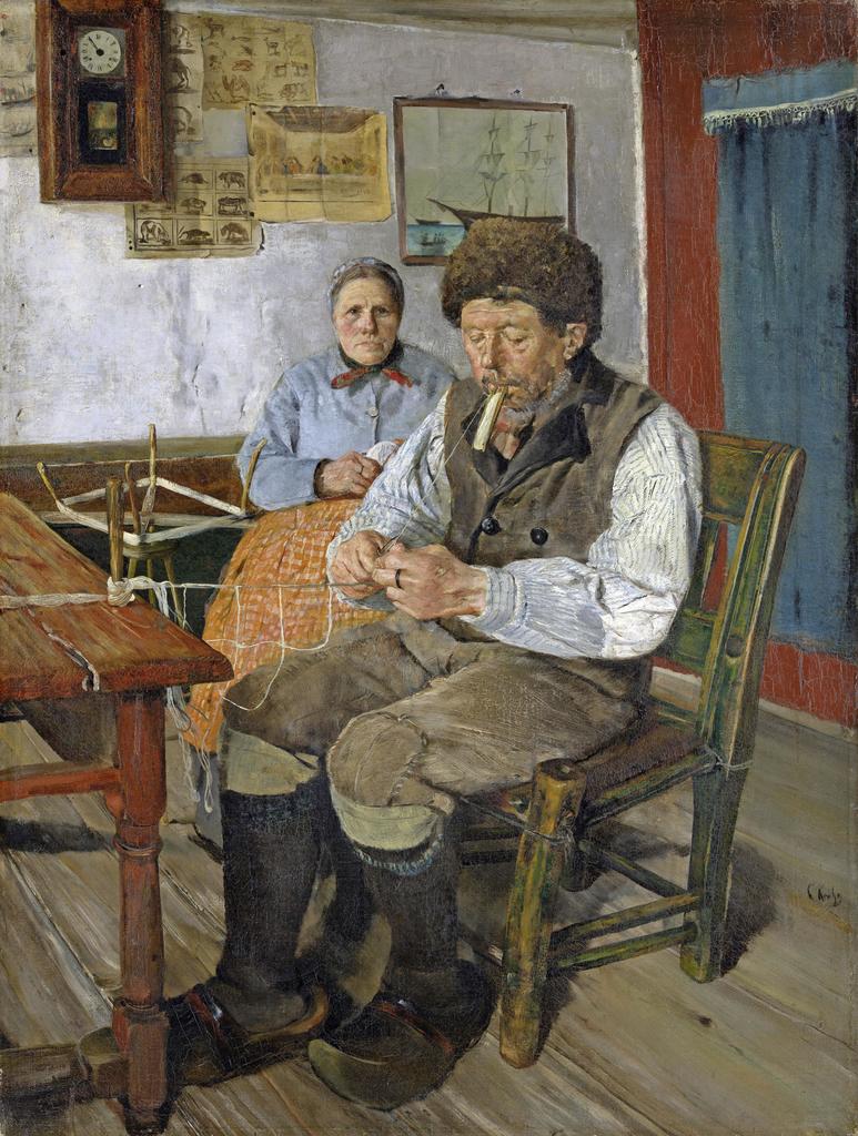 Christian Krohg (1852-1925), La Réparation du filet I, 1879. Huile sur toile, 94 x 81 cm. New York, The Metropolitan Museum of Art. 