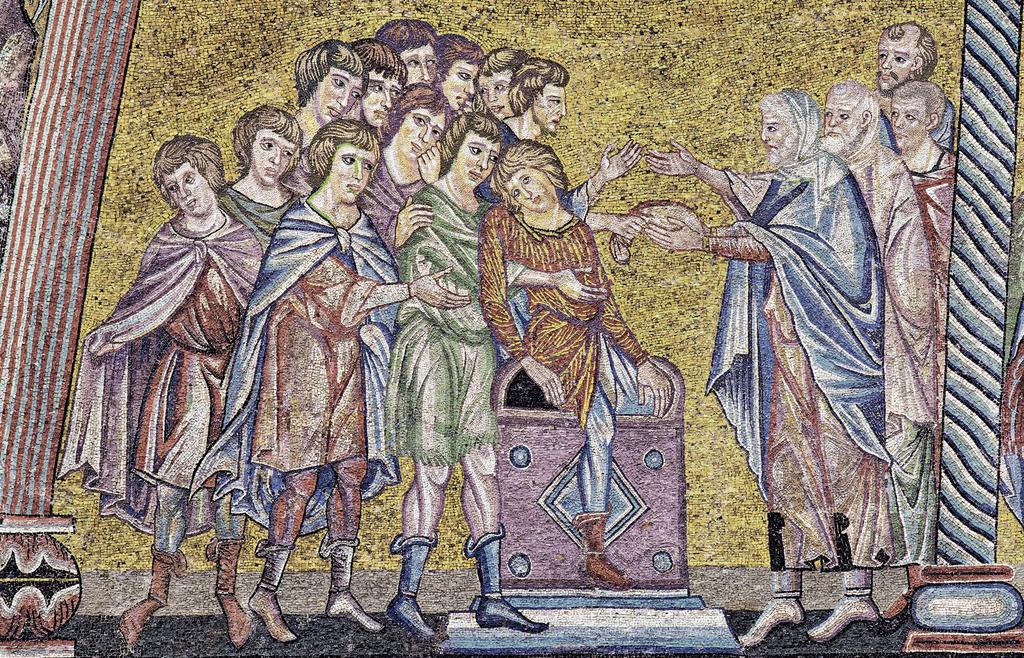 Cenni di Pepo, dit Cimabue, Saint Joseph vendu par ses frères, milieu des années 1280. Mosaïque. Florence, baptistère San Giovanni. 