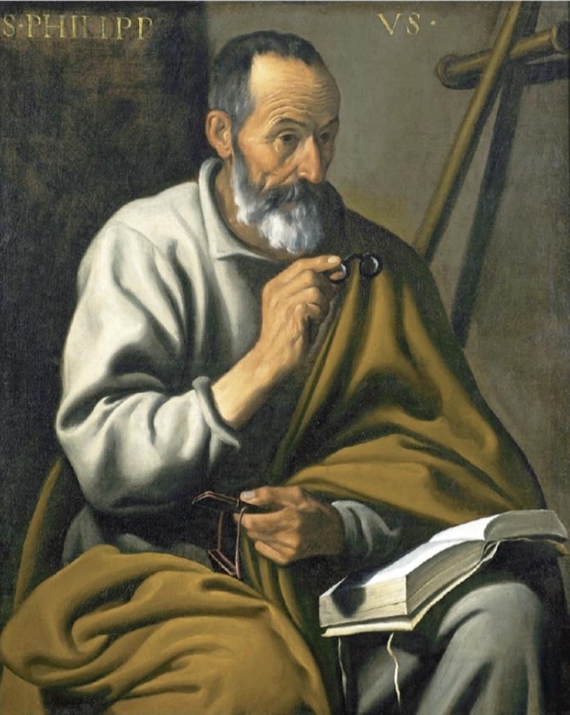 Diego Velázquez et son atelier (?), Saint Philippe, vers 1622. Huile sur toile, 99 x 79 cm. Londres, collection Jonathan Ruffer, en dépôt longue durée à Bishop Auckland, Spanish Gallery.