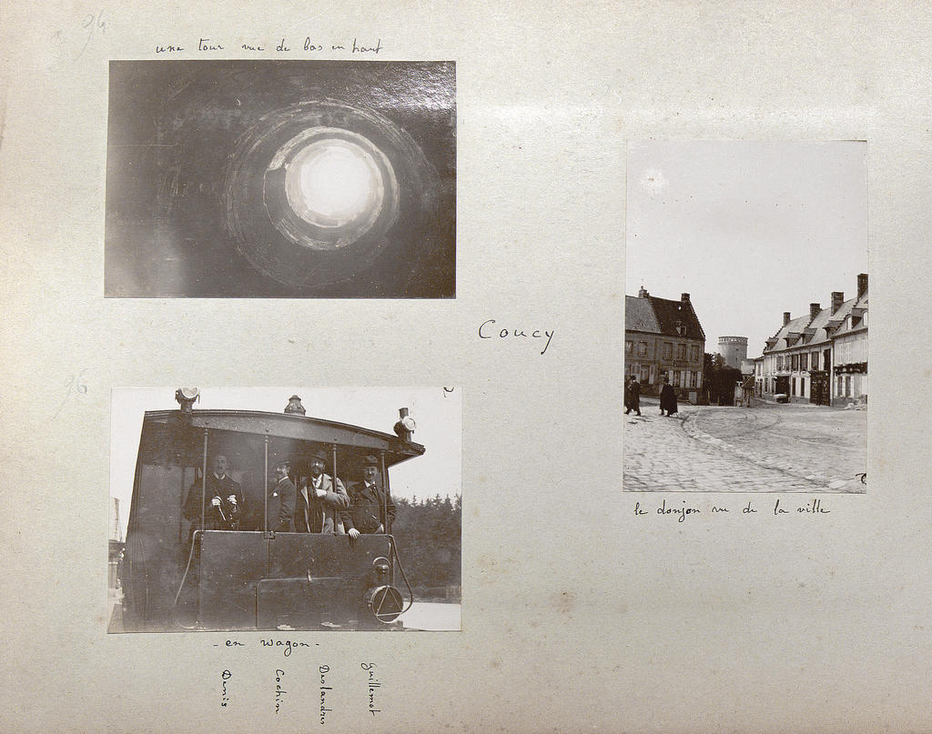 Coucy, avec une photographie de ses camarades.