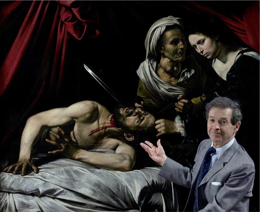 Éric Turquin devant le tableau de Toulouse.