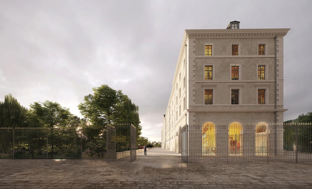 Le bâtiment du futur musée du Grand Siècle, qui devrait ouvrir fin 2026 à Saint-Cloud. Maître d'ouvrage : Département des Hauts-de-Seine, entreprise générale : Fayat Bâtiment, architecte : Rudy Riciotti. 