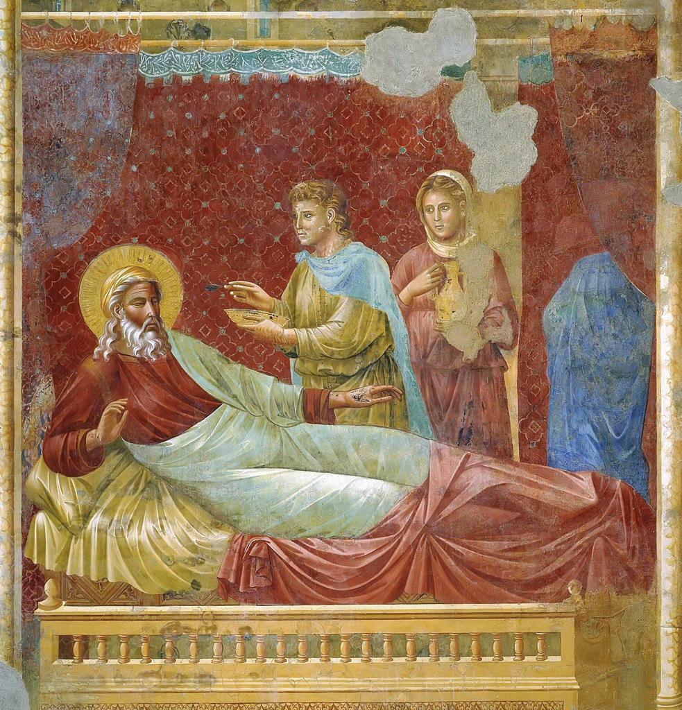 Giotto di Bondone, Isaac et Ésaü, vers 1290. Fresque. Assise, basilique supérieure San Francesco. 