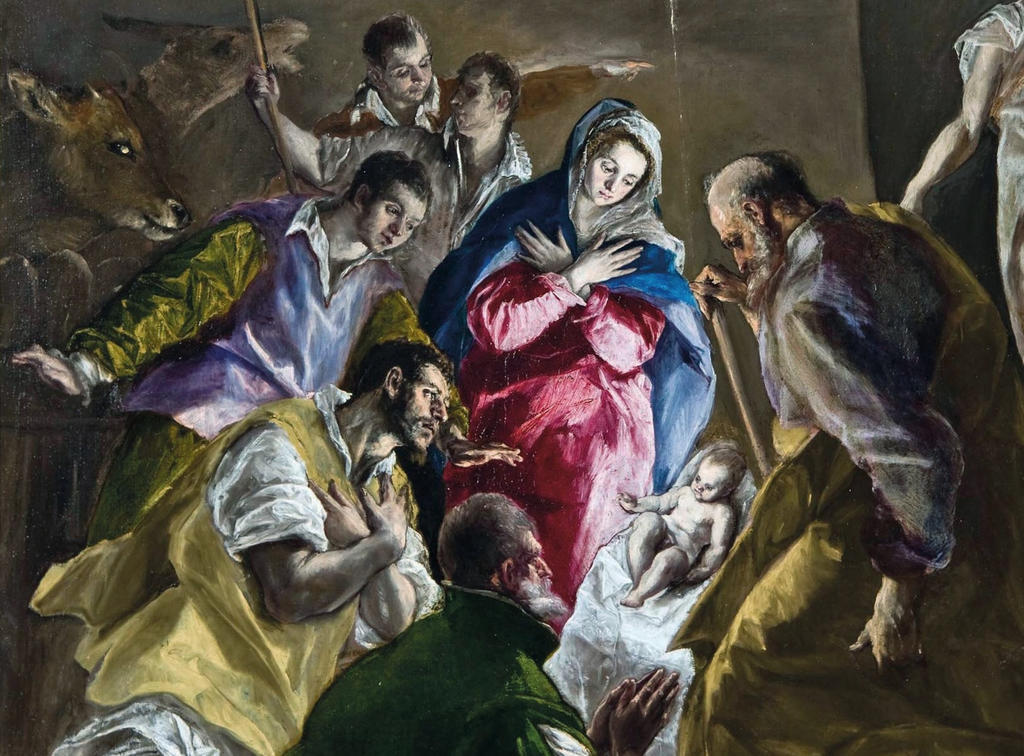 Greco, L’Adoration des bergers (détail), 1577-79. Huile sur toile, 210 x 128 cm. Colección Fundación Botín.