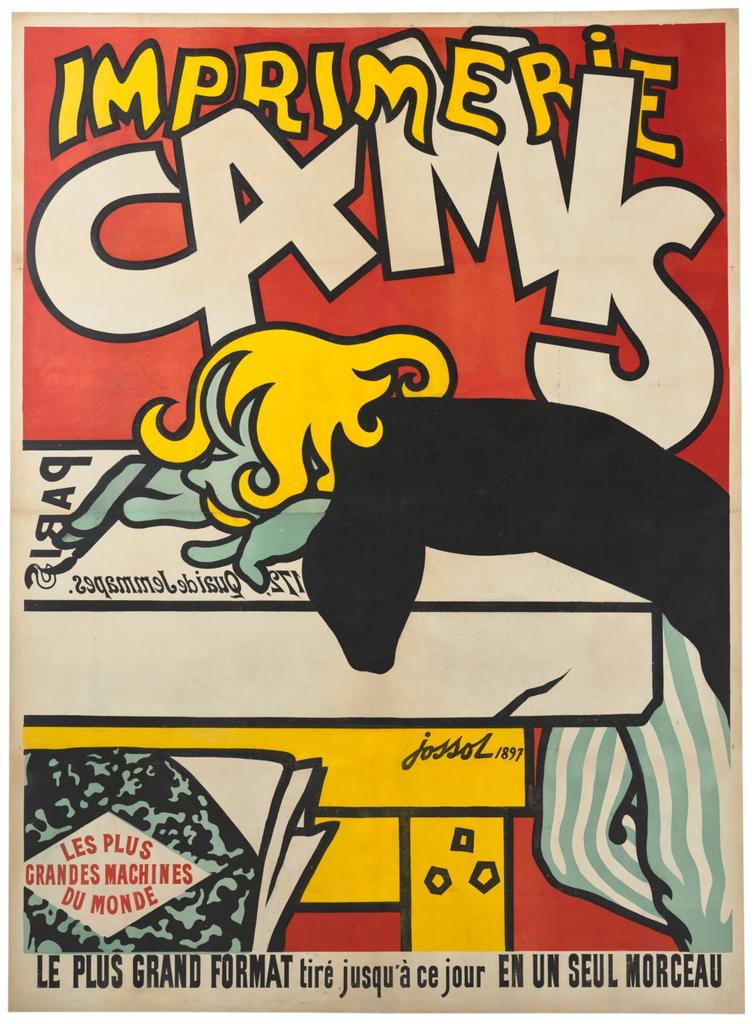 Henri Gustave Jossot (1866-1951), Imprimerie Camis (Paris), Imprimerie Camis. Le plus grand format tiré jusqu’à ce jour en un seul morceau, 1897. Lithographie en couleurs, 260 x 190 cm. Paris, Bibliothèque nationale de France, département des Estampes et de la photographie.