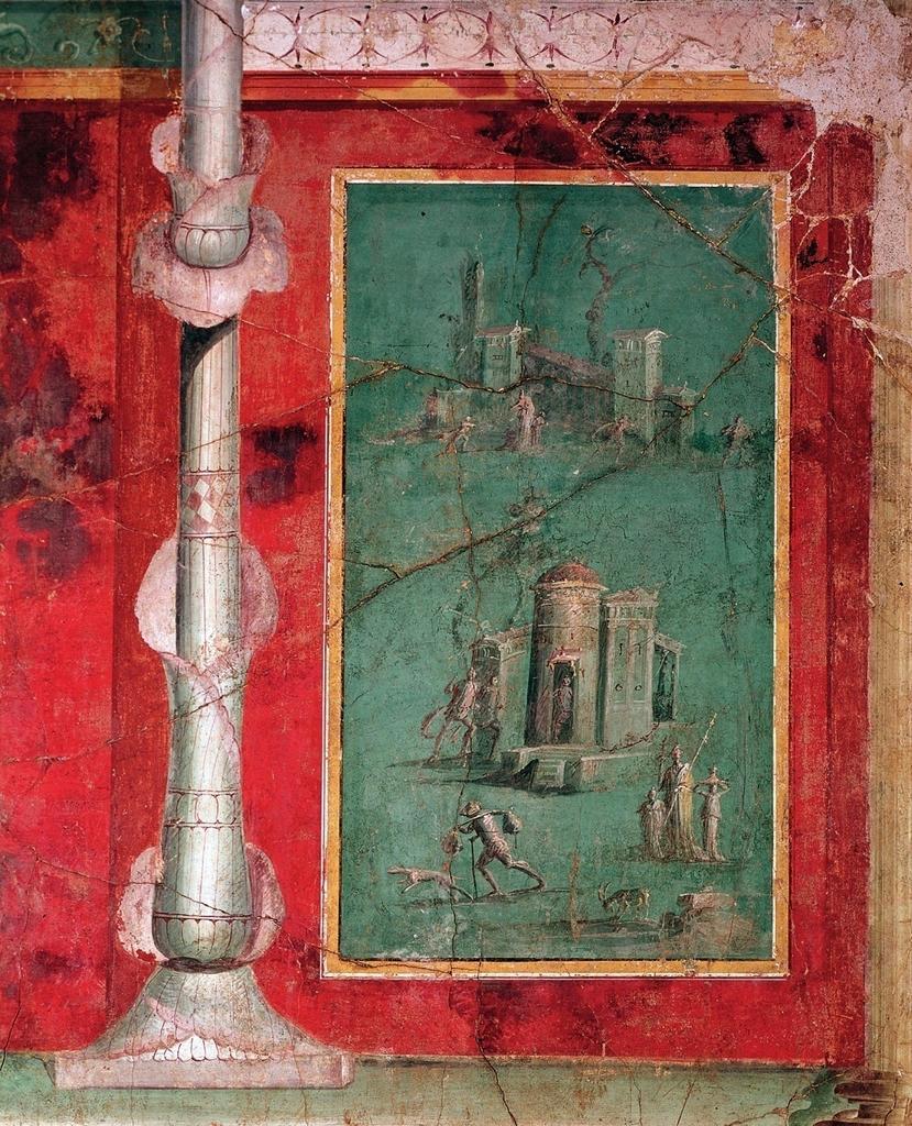 IIIᵉ style pompéien. Pompéi, temple d’Isis, scène de théâtre.