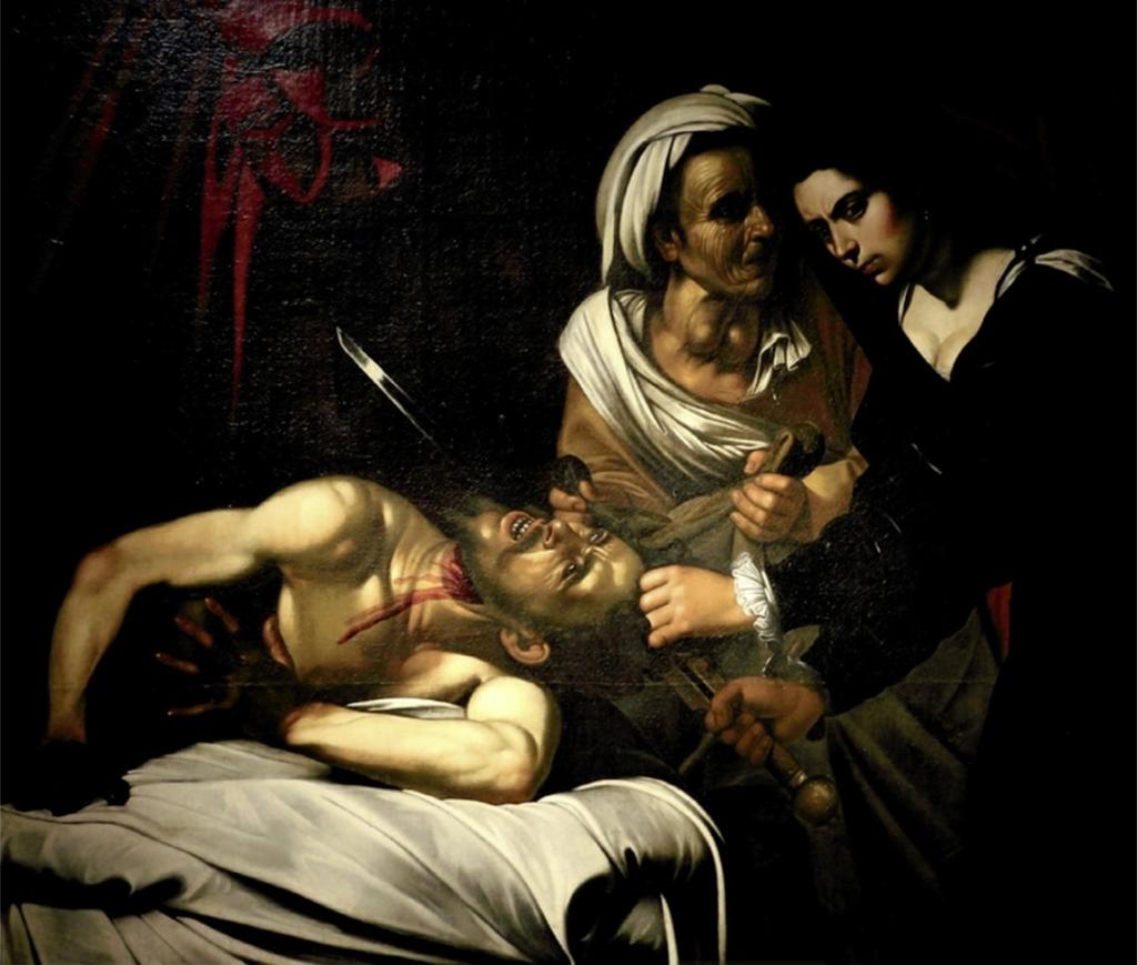 Louis Finson (vers 1580-1617), Judith décapitant Holopherne, après 1607. Huile sur toile, 140 x 161 cm. Naples, Banca Intesa Sanpaolo.