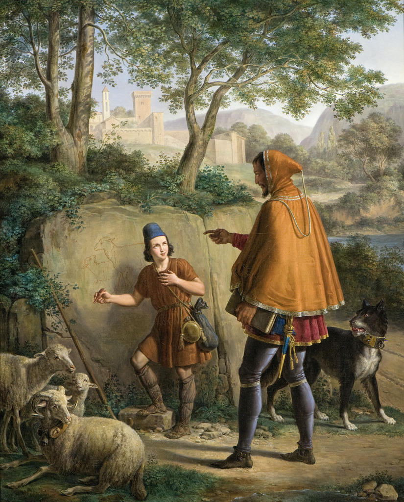 Pierre Henri Révoil, L’Enfance de Giotto, 1840. Huile sur toile, 82 x 66 cm. Grenoble, musée. 