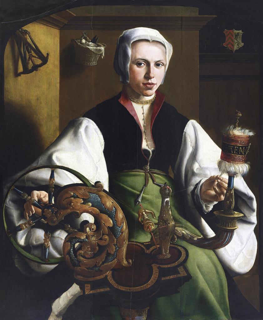 Maarten van Heemskerck, Portrait d’une femme, probablement Anna Claesdr. Van der Laen, vers 1528.Huile sur bois, 105 x 86 cm. Madrid, Museo Nacional Thyssen-Bornemisza.