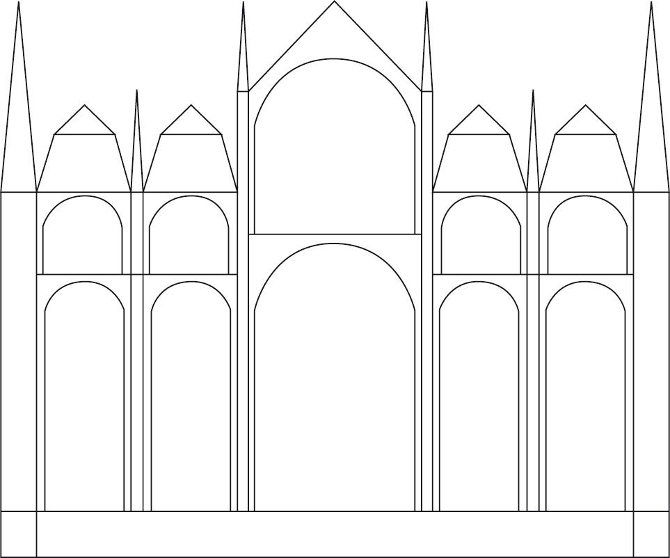 Projection graphique du retable commandé à Cimabue pour Santa Chiara de Pise.