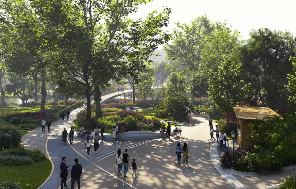 Projet de WilkinsonEyre avec Lisa Vandy et Fiona Clark, Andy Sturgeon Design, Atelier One et Hilson Moran.