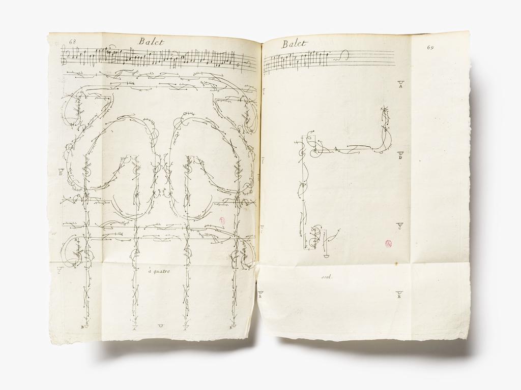 Raoul Auger Feuillet (vers 1660/1675-1730), Chorégraphie ou l’art de décrire la dance. Paris, Feuillet et Brunet, 1700, pl. 68-69. Paris, bibliothèque de l’INHA. 