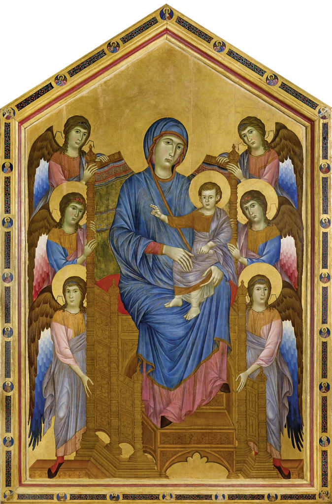 Cenni di Pepo, dit Cimabue, La Maestà, vers 1280‑85. Tempera et or sur bois, 424 x 276 cm. Paris, musée du Louvre.