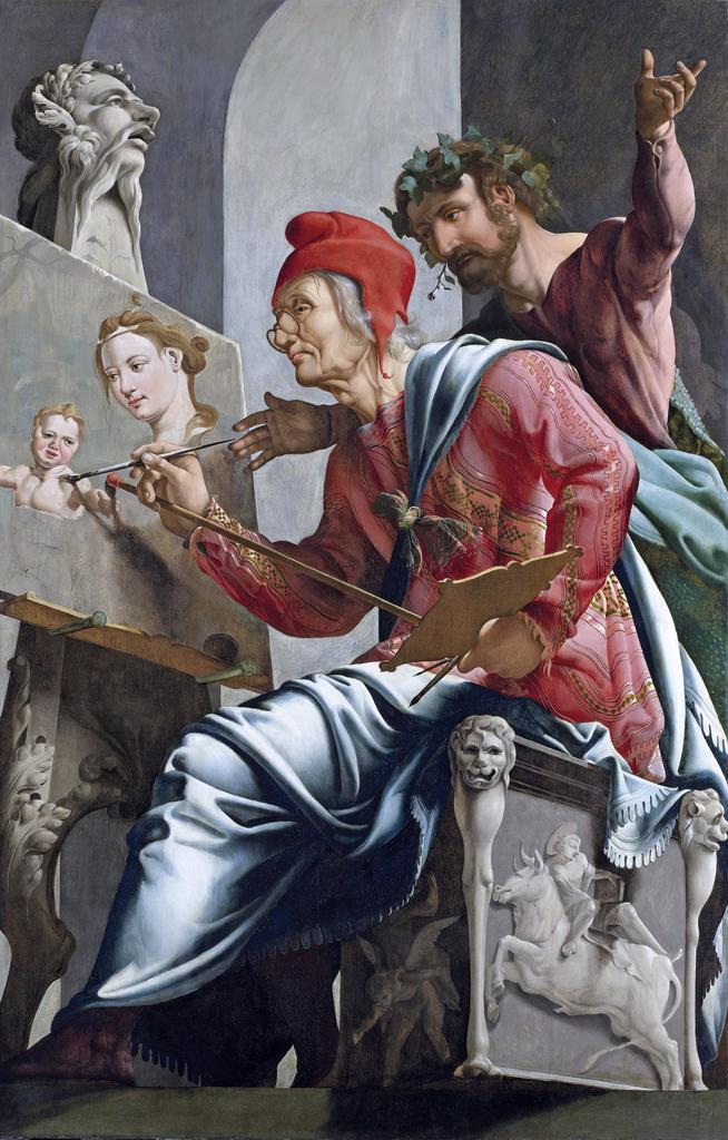 Maarten van Heemskerck, Saint Luc peignant la Vierge, 1532. Panneau droit. Huile sur bois, 168,3 x 109,6 cm. Haarlem, Frans Hals Museum.