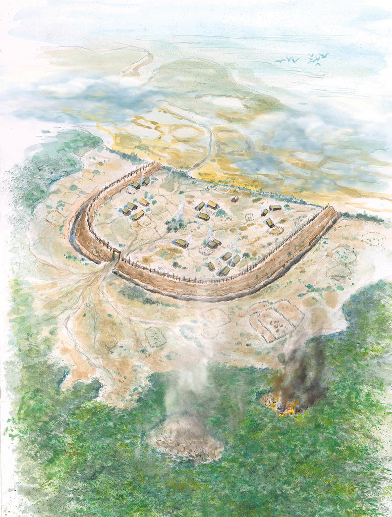 Village fortifié chasséen dominant la plaine de la Garonne : Villeneuve-Tolosane/Cugnaux au Néolithique moyen.