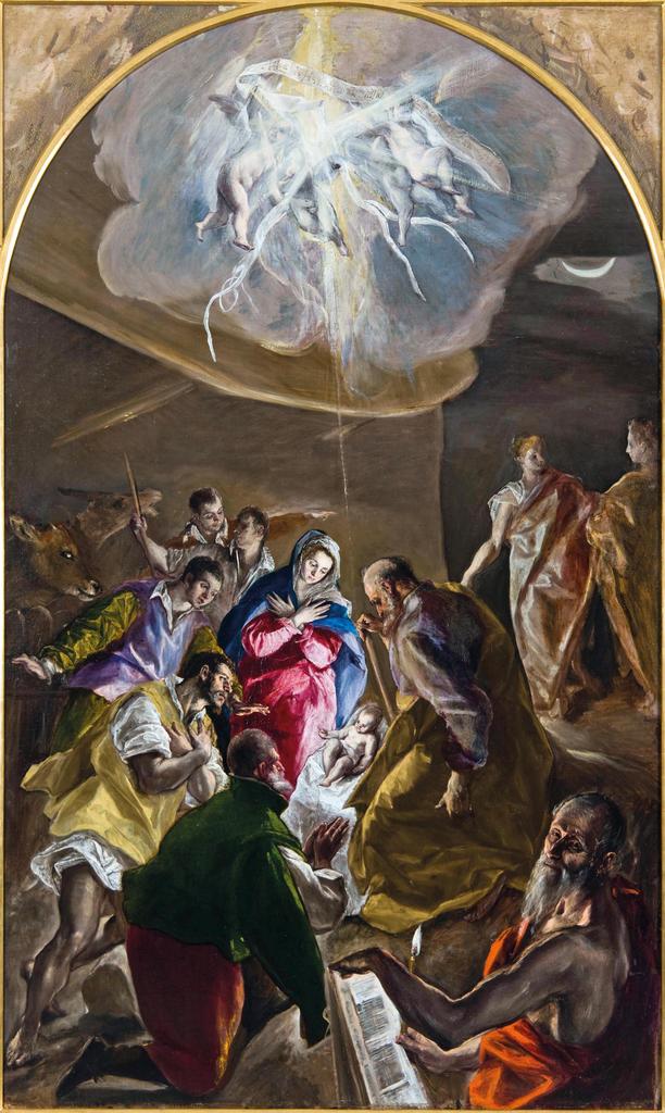 Greco, L’Adoration des bergers, 1577-79. Huile sur toile, 210 x 128 cm. Colección Fundación Botín.