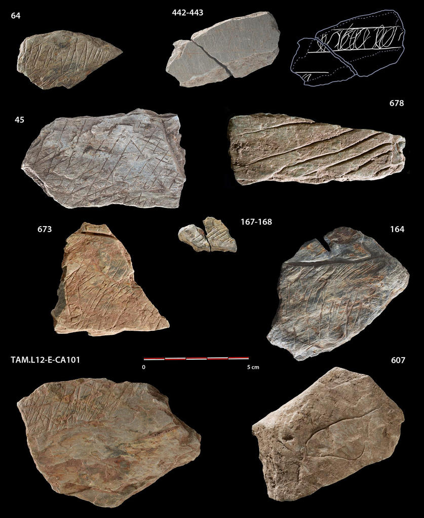 Sélection de fragments dont les motifs sont en cours d’interprétation.