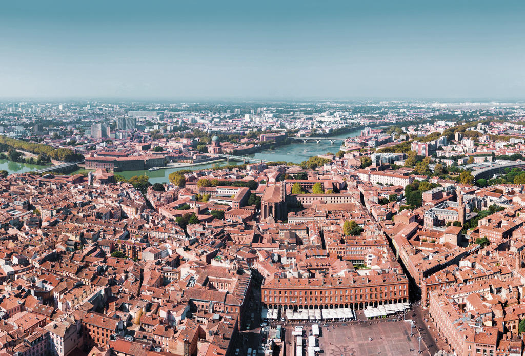 Vue aérienne de Toulouse.