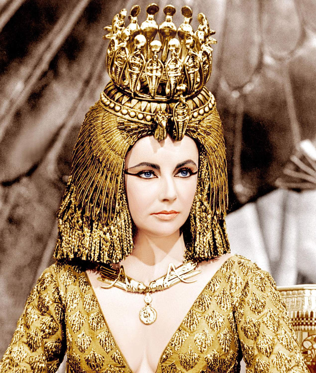 Elizabeth Taylor dans Cleopatra (détail), réalisé par Joseph L. Mankiewicz, 1963.