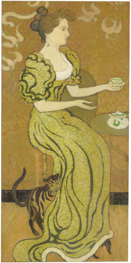 Maurice Denis, Madame Ranson au chat, 1892. Huile sur toile, 89 x 45 cm. Saint-Germain-en Laye, musée départemental Maurice-Denis.