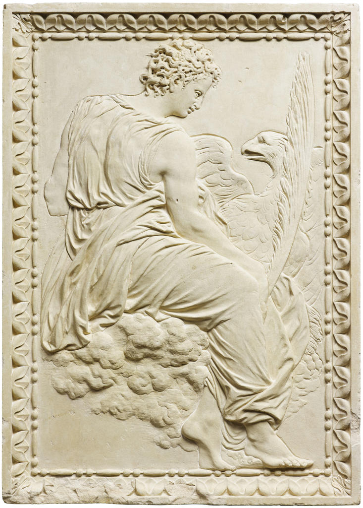 Sur les côtés du jubé, quatre reliefs figurent les évangélistes accompagnés de leurs attributs (ici saint Jean). 79,5 x 56 11 cm. Paris, musée du Louvre.