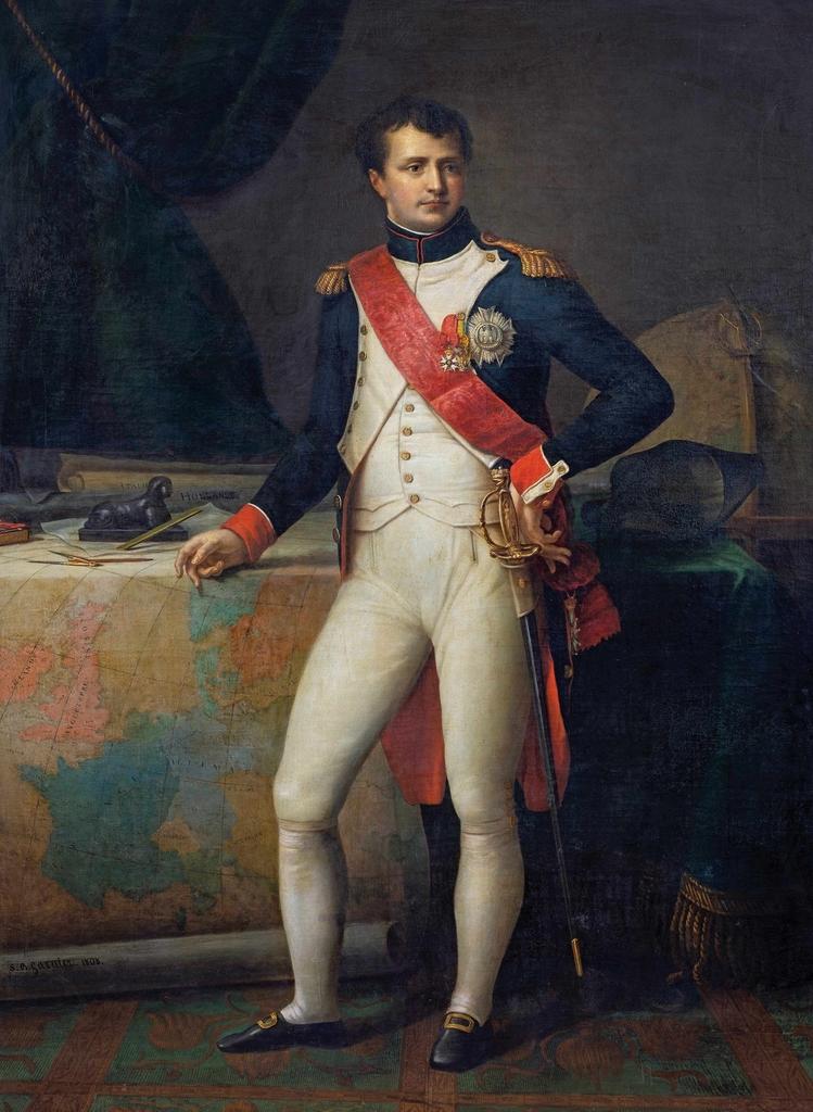 Étienne-Barthélemy Garnier, Portrait de Sa Majesté l’Empereur et roi dans son cabinet de travail, 1808. Huile sur toile, 210 x 150 cm. Paris, collection particulière.